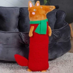 Christmas Toy Red Fox Sausage Squeaker - Large