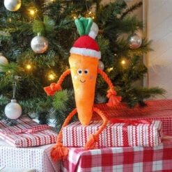 Christmas Pet Toy Santa Carrot Rope-Legs