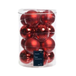 Christmas Red 16 Piece Glass Baubles