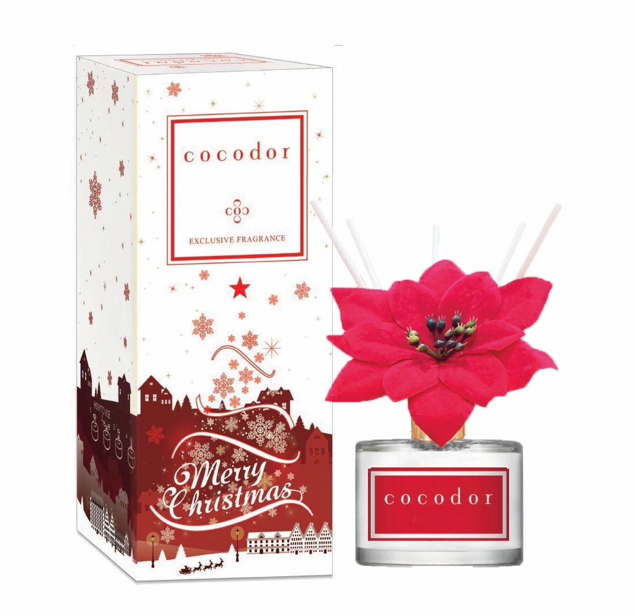 Christmas Poinsettia Reed Diffuser Joyful Season 200ml 2 Christmas Poinsettia Reed Diffuser Joyful Season 200ml