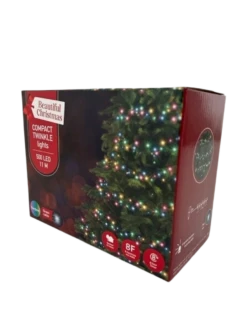 Beautiful Christmas Compact Lights With 500 Rainbow Lights & Green Cable