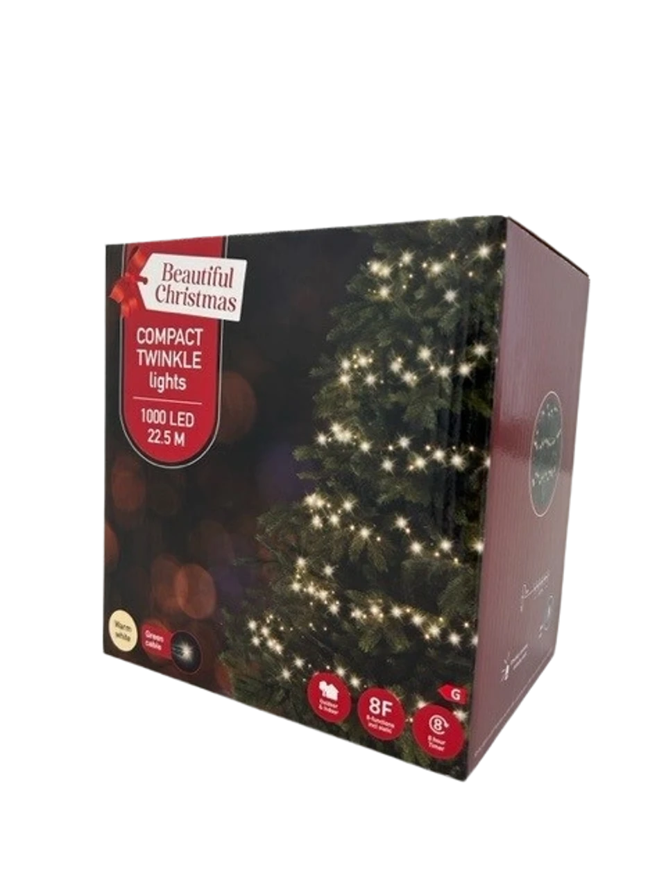 Beautiful Christmas Compact Lights With 1000 Warm White Lights And Green Cable 3 Beautiful Christmas Compact Lights With 1000 Warm White Lights And Green Cable