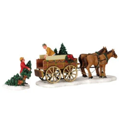 Lemax Christmas Tree Wagon, Set Of 2